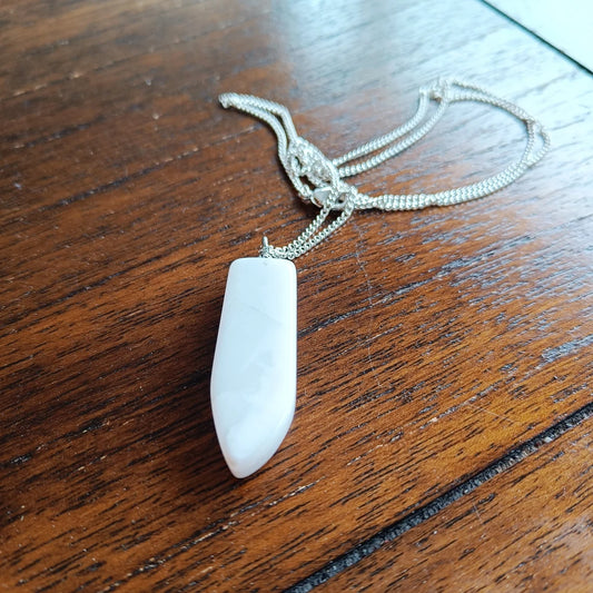 Large Spear Clear and Raw Agate stone